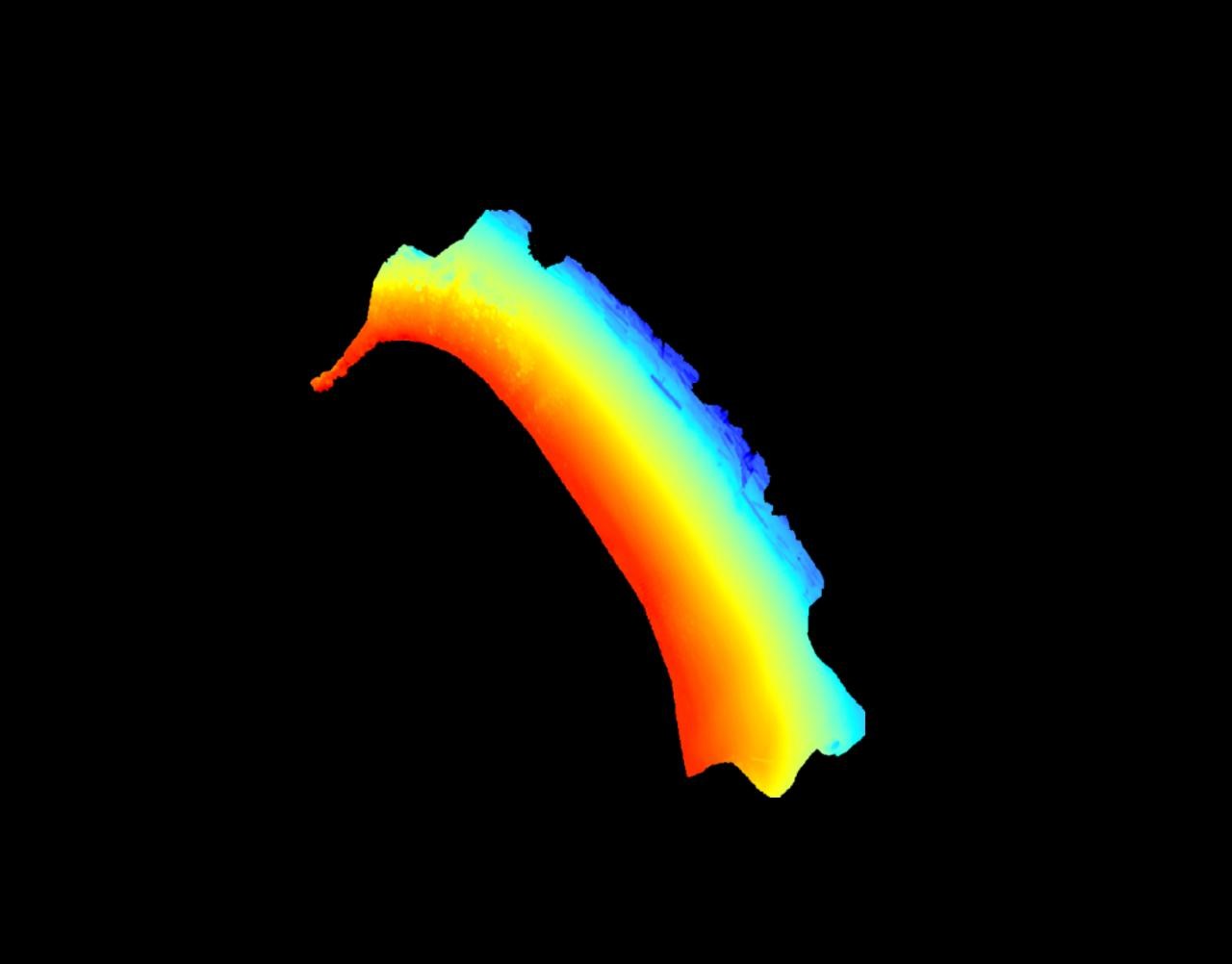 LiDAR point cloud colored by elevation
